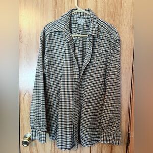 L.L. Bean Cotton Plaid Flannel Shirt in Black and Tan